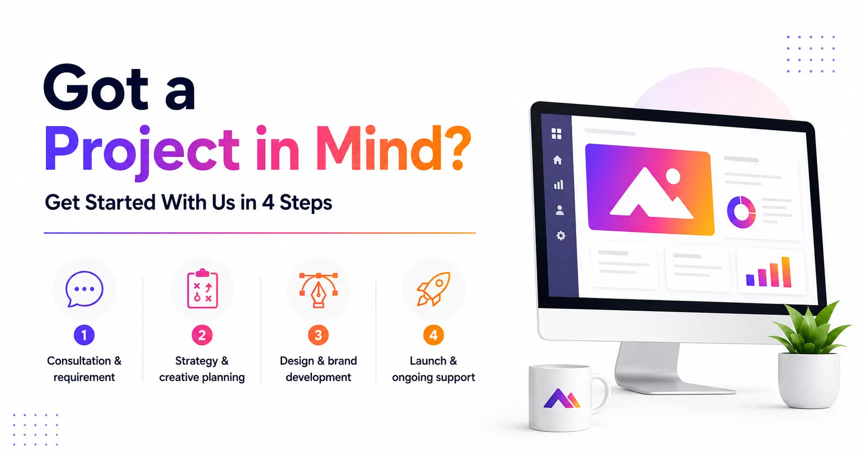Get Started With Us in 4 Steps - Creative Branding Services